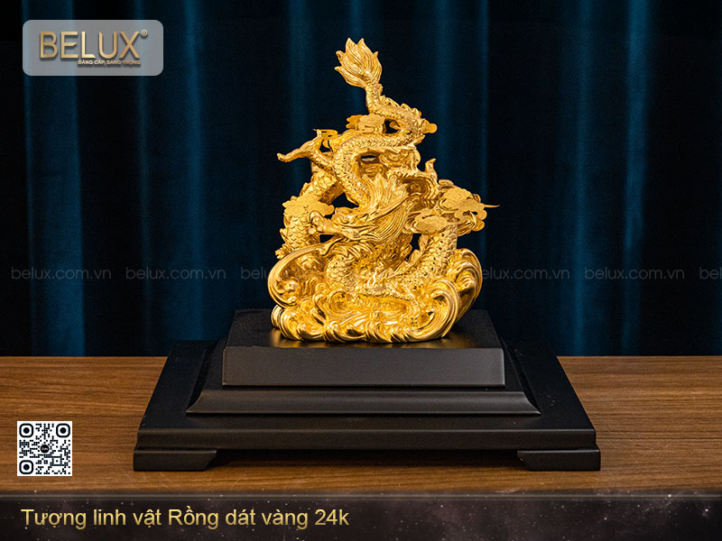 Tượng linh vật Rồng dát vàng 24k